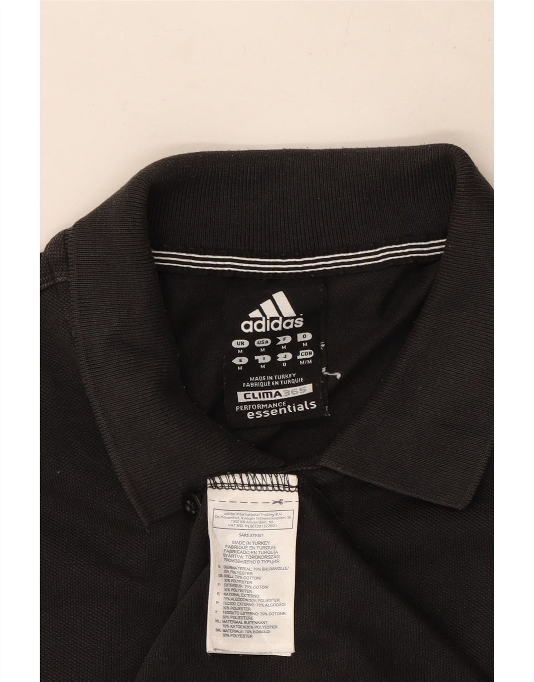 Adidas Mens Clima 365 Polo Shirt Medium Black Cotton