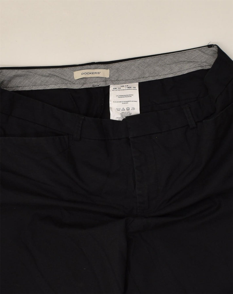 DOCKERS Womens Straight Casual Trousers US 14 XL W36 L22 Black Cotton | Vintage Dockers | Thrift | Second-Hand Dockers | Used Clothing | Messina Hembry 