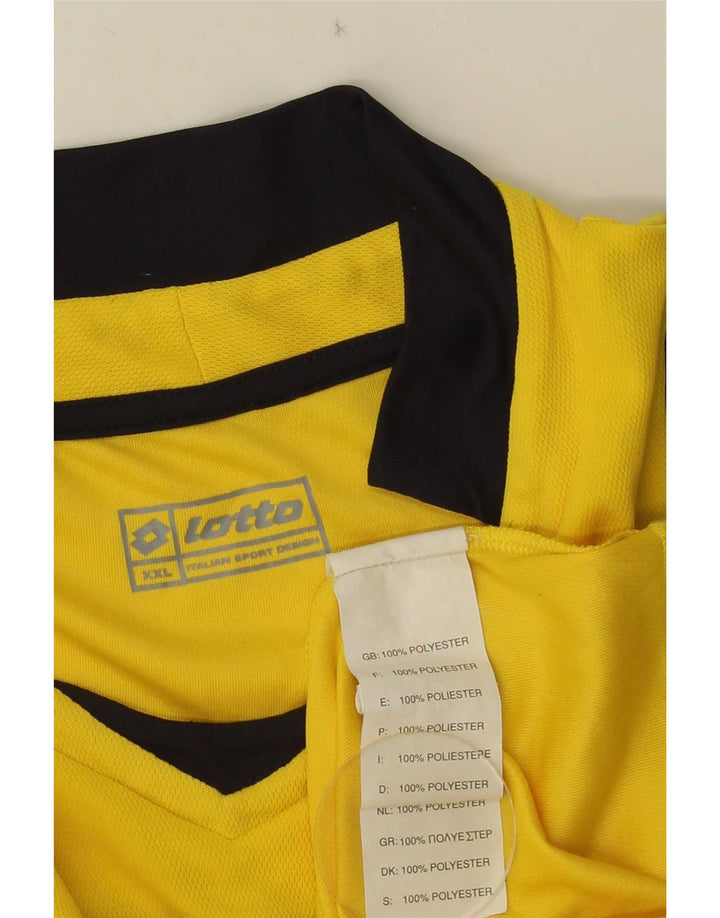 Lotto Mens T-Shirt Top 2XL Yellow Colourblock Polyester