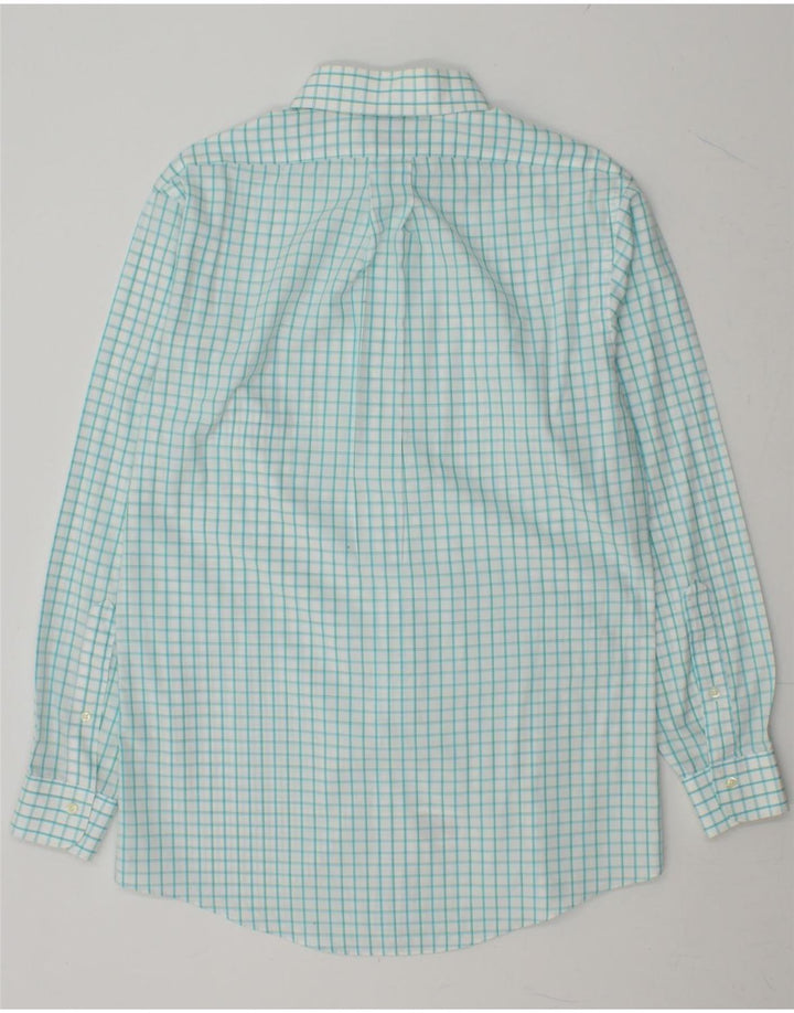 BROOKS BROTHERS Mens 346 Slim Fit Shirt Size 15 Medium Blue Check Cotton Vintage Brooks Brothers and Second-Hand Brooks Brothers from Messina Hembry 