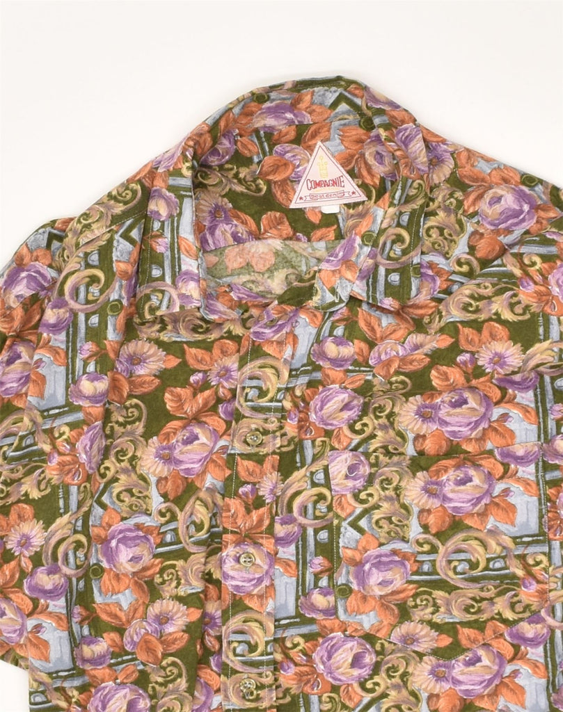 VINTAGE Mens Shirt Small Khaki Floral | Vintage Vintage | Thrift | Second-Hand Vintage | Used Clothing | Messina Hembry 