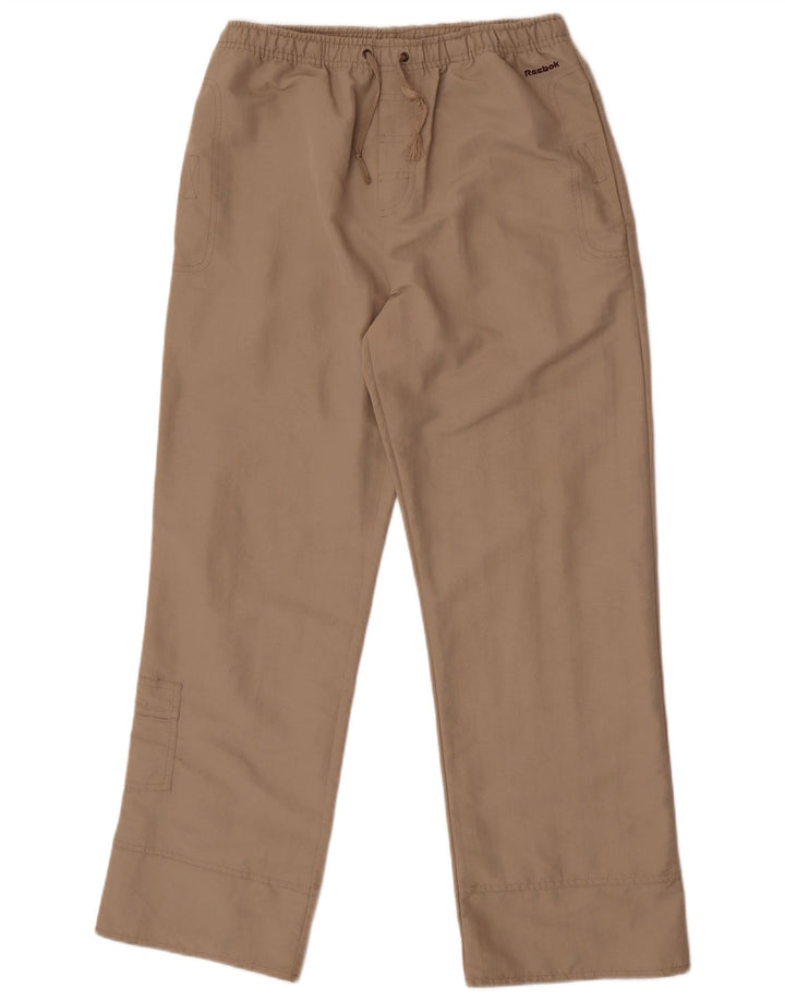 Reebok Womens Tracksuit Trousers UK 12 Medium Beige Nylon