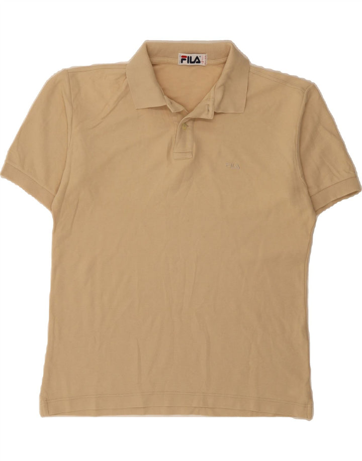 FILA Mens Polo Shirt IT 46 Small Beige Cotton Vintage Fila and Second-Hand Fila from Messina Hembry 