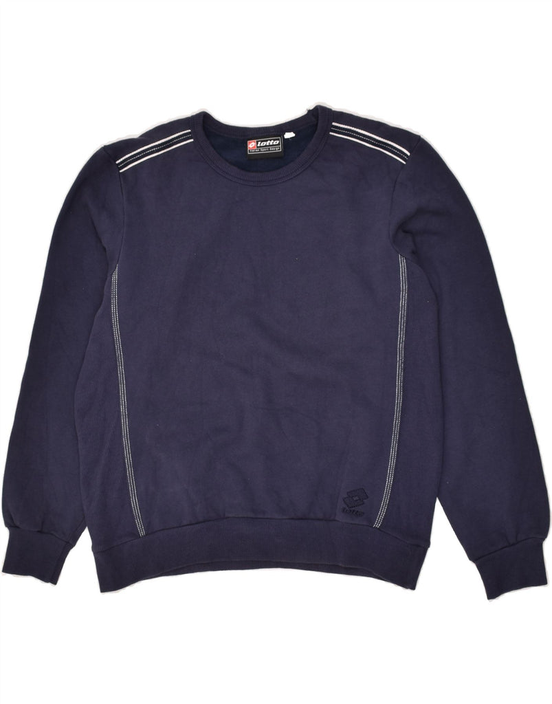 LOTTO Mens Sweatshirt Jumper Small Navy Blue Cotton | Vintage Lotto | Thrift | Second-Hand Lotto | Used Clothing | Messina Hembry 