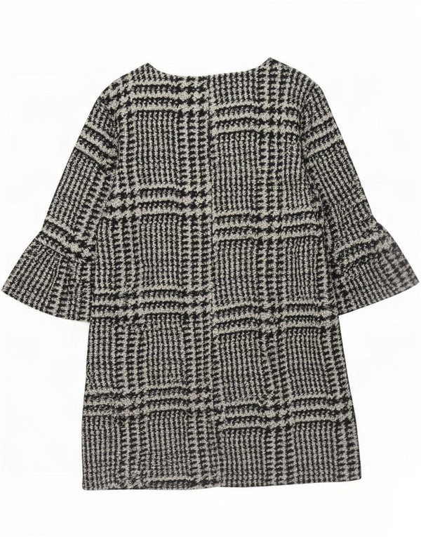 Zara Womens 3/4 Sleeve Sheath Dress UK 18 XL Black Houndstooth