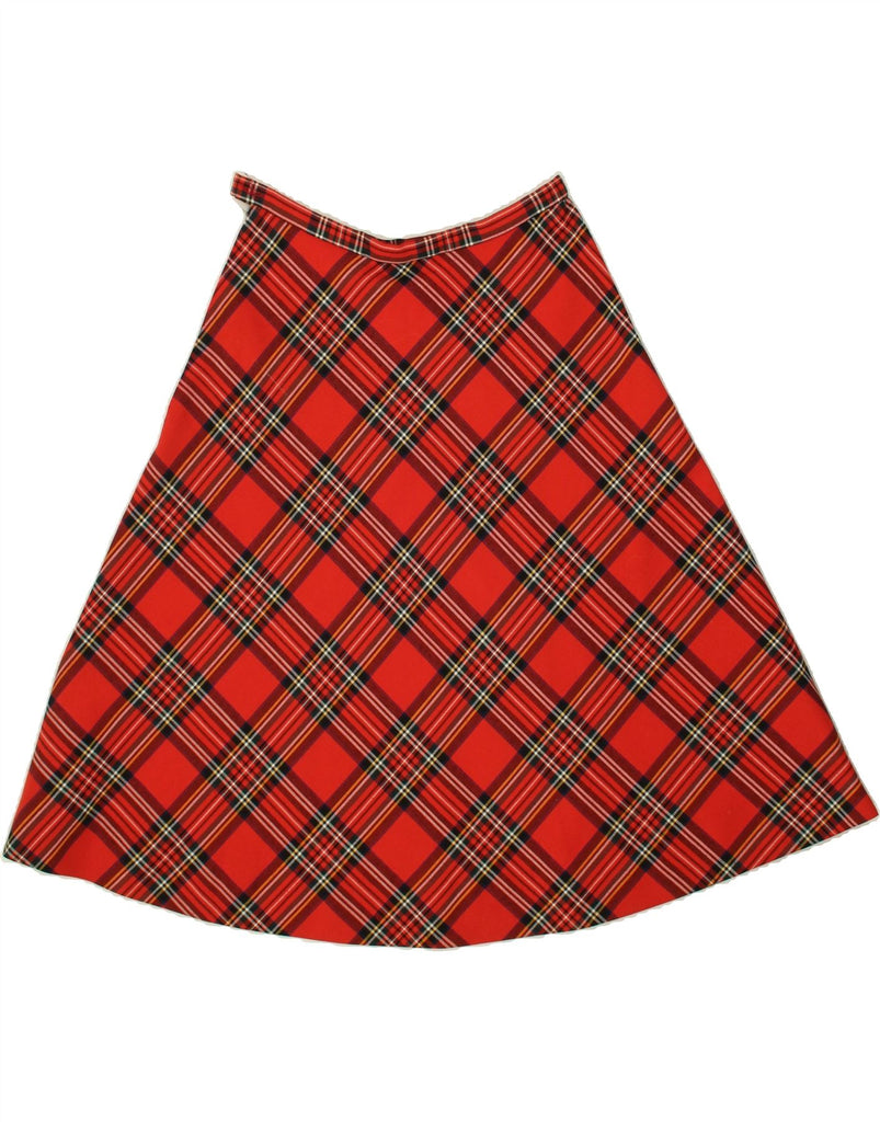 VINTAGE Womens A-Line Skirt W27 Small Red Plaid Vintage Vintage and Second-Hand Vintage from Messina Hembry 