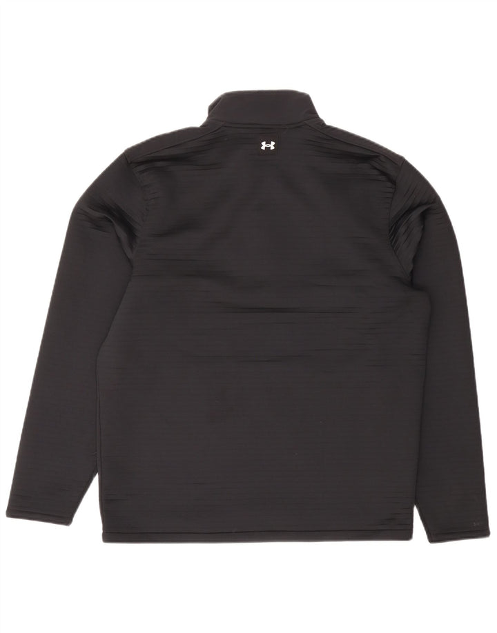 Under Armour Mens Zip Neck Sweatshirt Jumper Medium Black Polyester