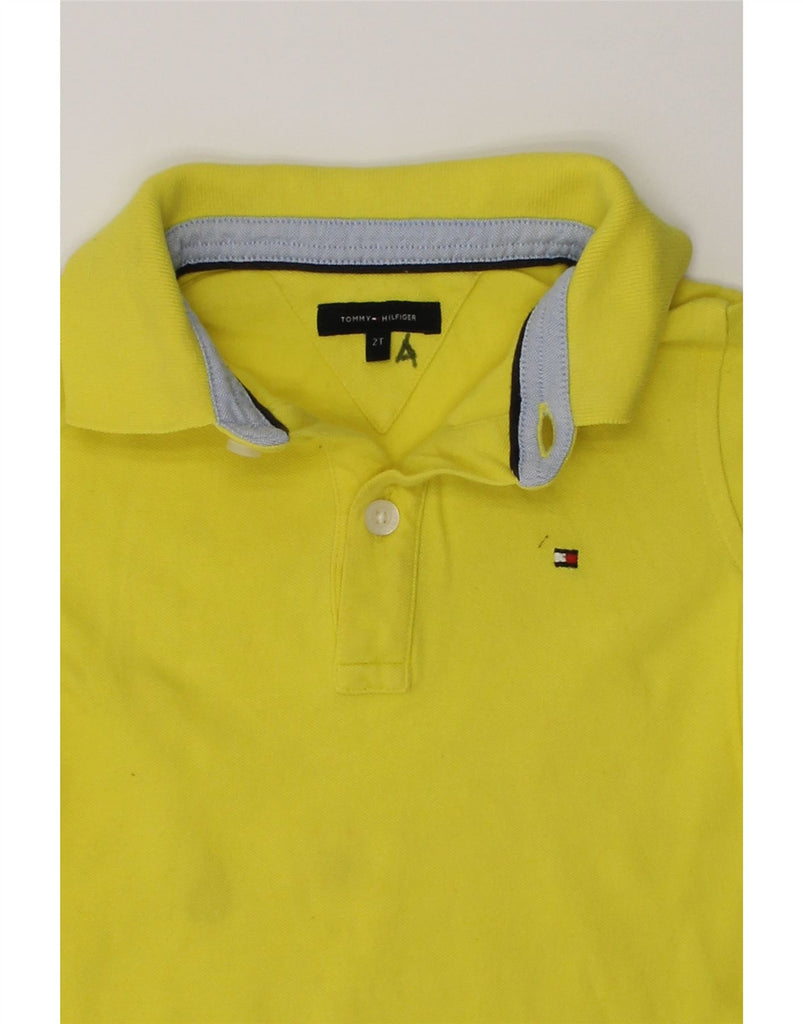 TOMMY HILFIGER Boys Polo Shirt 2-3 Years Yellow Cotton | Vintage Tommy Hilfiger | Thrift | Second-Hand Tommy Hilfiger | Used Clothing | Messina Hembry 