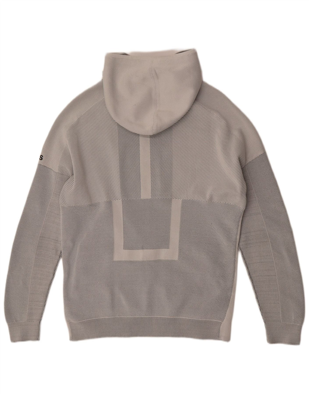ADIDAS Mens Zip Hoodie Sweater Medium Grey Pinstripe