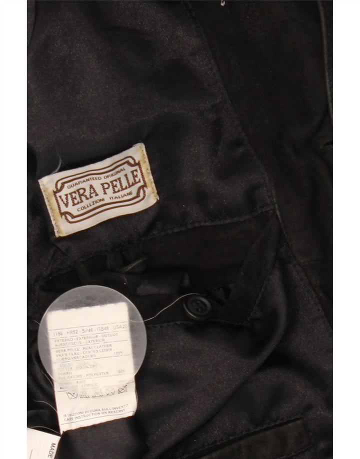 Vintage Mens Suede Bomber Jacket UK 40 Large Black Leather
