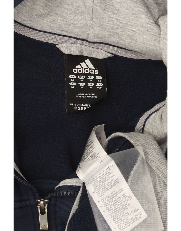 Adidas Mens Zip Hoodie Sweater Medium Navy Blue Cotton