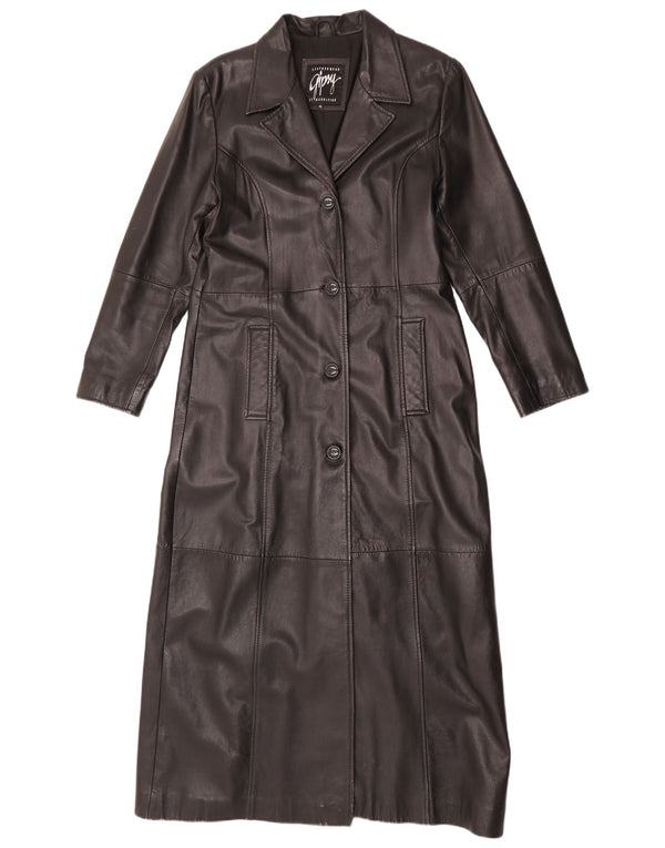Gipsy Womens Trench Coat UK 18 XL Black Leather