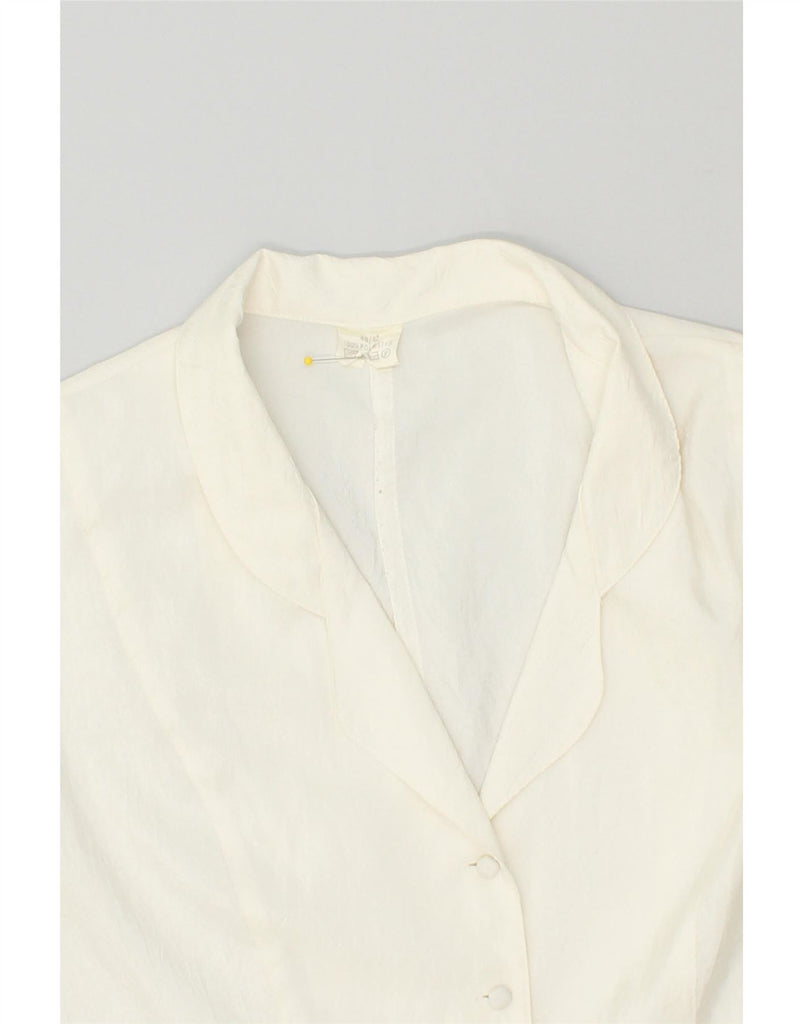 VINTAGE Womens Peplum Shirt Blouse IT 40/42 Small Off White Polyester Vintage Vintage and Second-Hand Vintage from Messina Hembry 