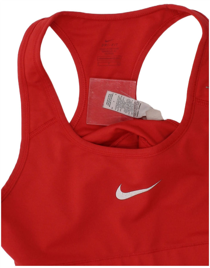 Nike Womens Dri Fit Sport Bra Top Small Red Polyester Sports