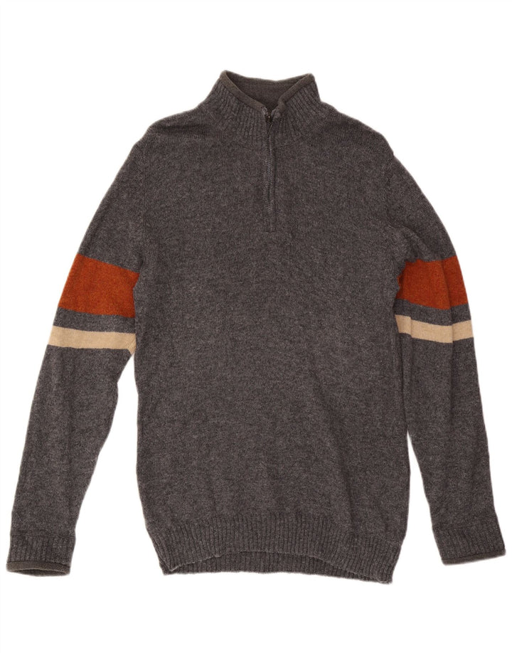 Marks & Spencer Mens Blue Harbour Zip Neck Jumper Sweater Small Grey