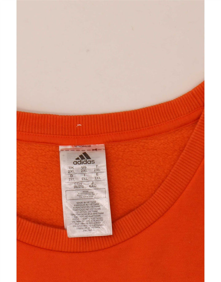 Adidas Mens Graphic Sweatshirt Jumper 2XL Orange Cotton