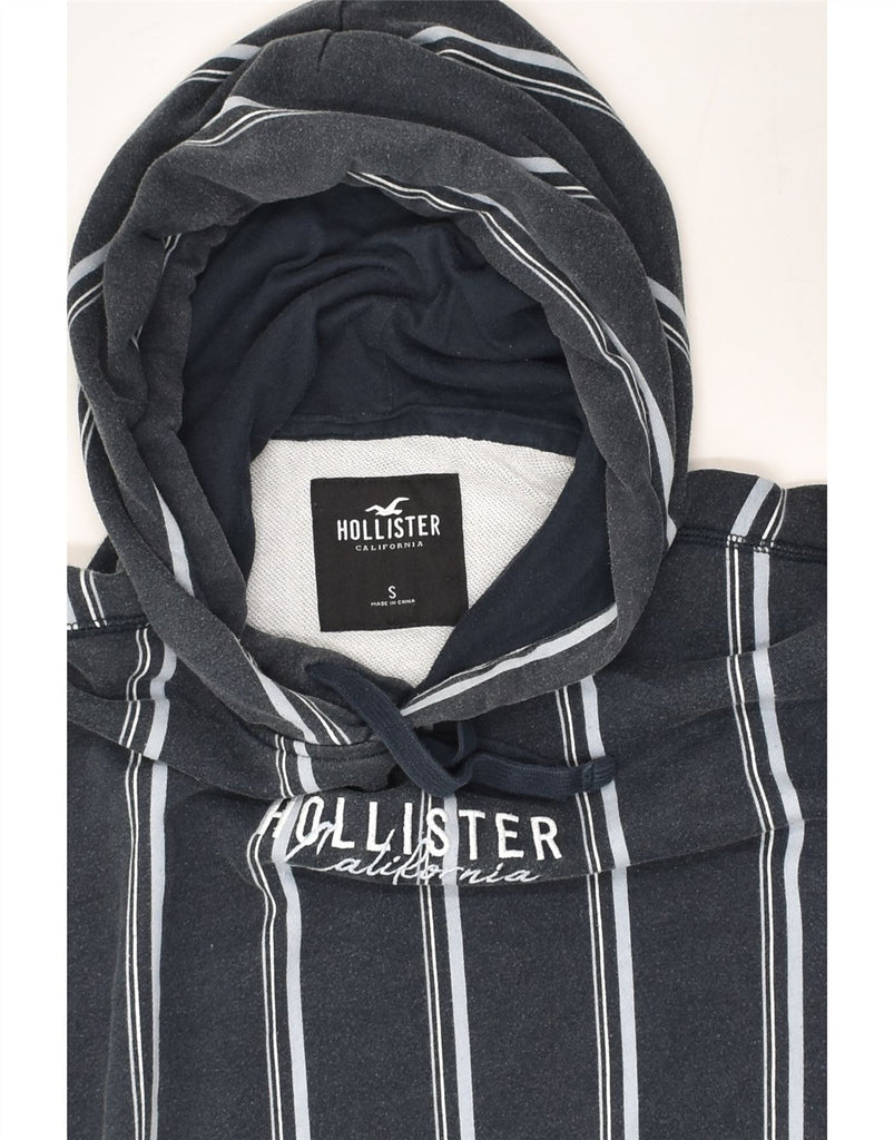 HOLLISTER Mens Hoodie Jumper Small Navy Blue Striped Cotton | Vintage Hollister | Thrift | Second-Hand Hollister | Used Clothing | Messina Hembry 