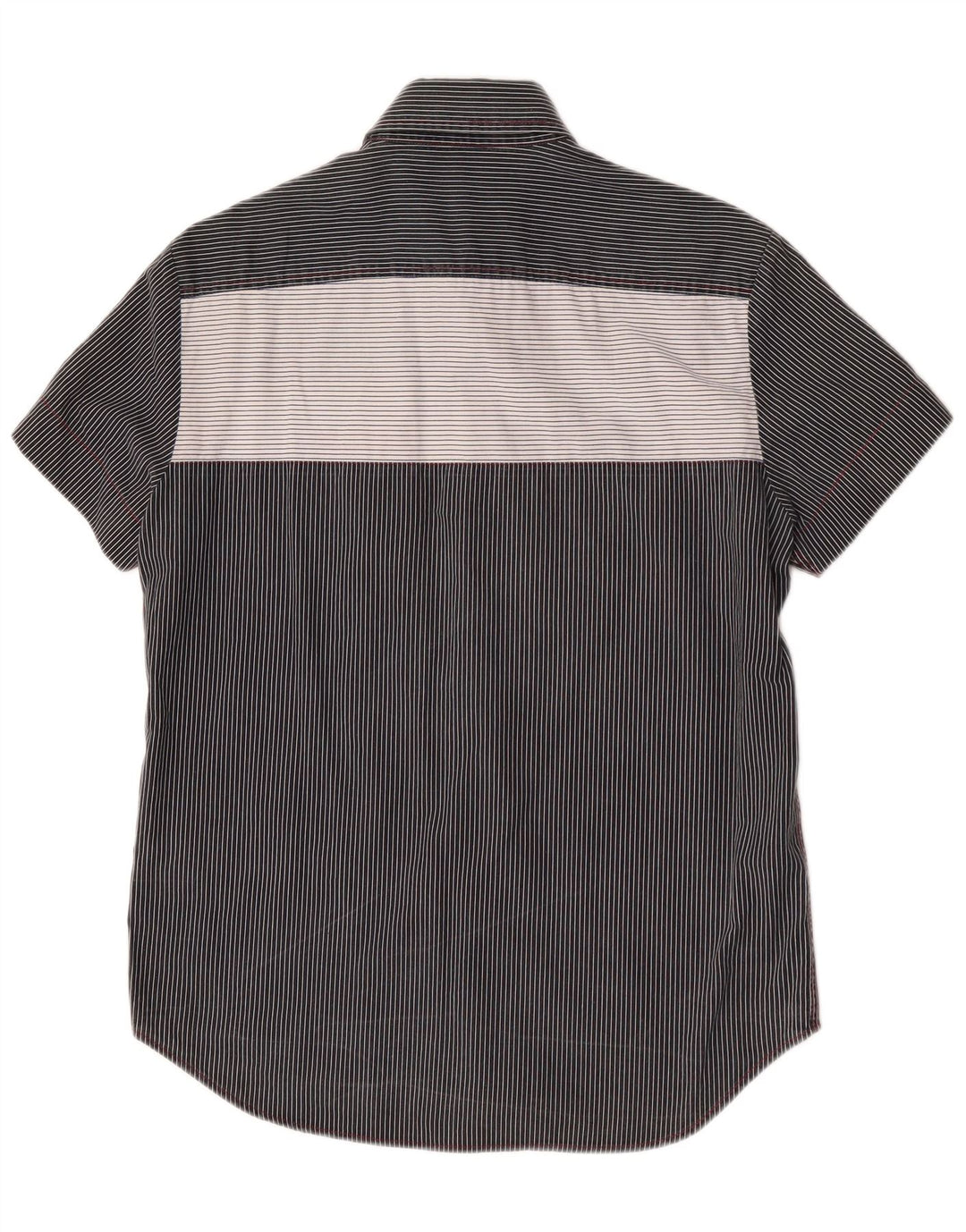 Replay Mens Graphic Short Sleeve Shirt Medium Black Striped Cotton