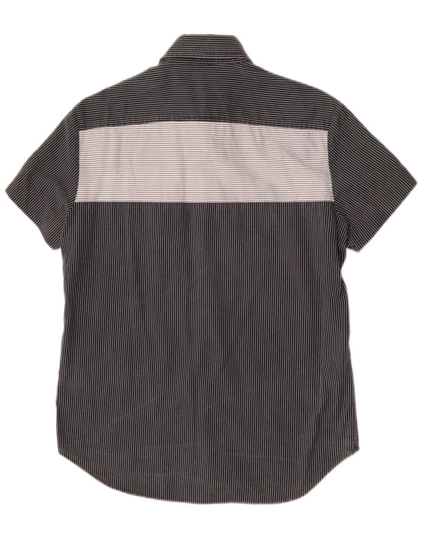 Replay Mens Graphic Short Sleeve Shirt Medium Black Striped Cotton