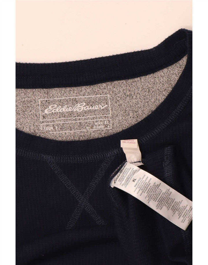Eddie Bauer Mens Top Long Sleeve XL Navy Blue Polyester