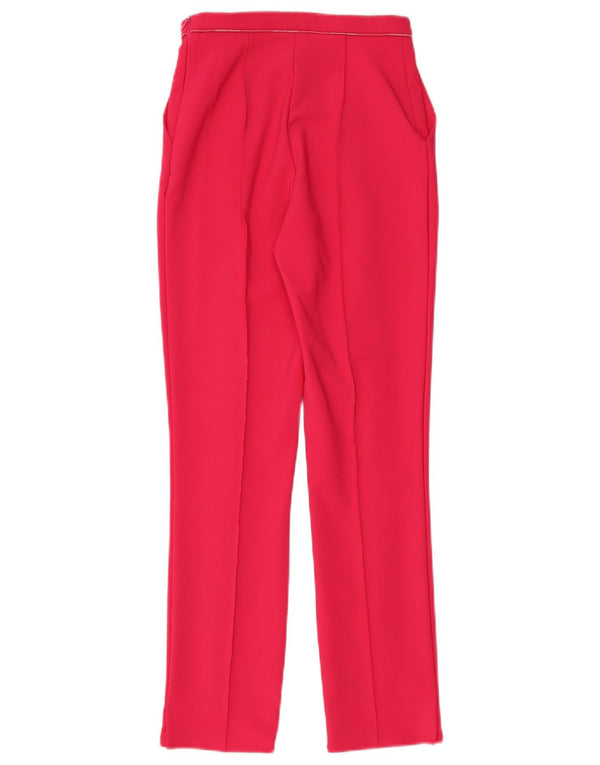 Elisabetta Franchi Womens High Waist Casual Trousers IT 38 XS W24 L28 Pink