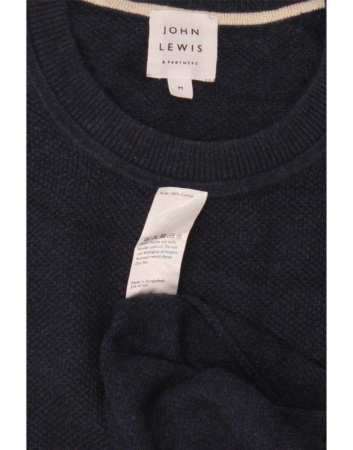 John Lewis Mens Crew Neck Jumper Sweater Medium Navy Blue Cotton