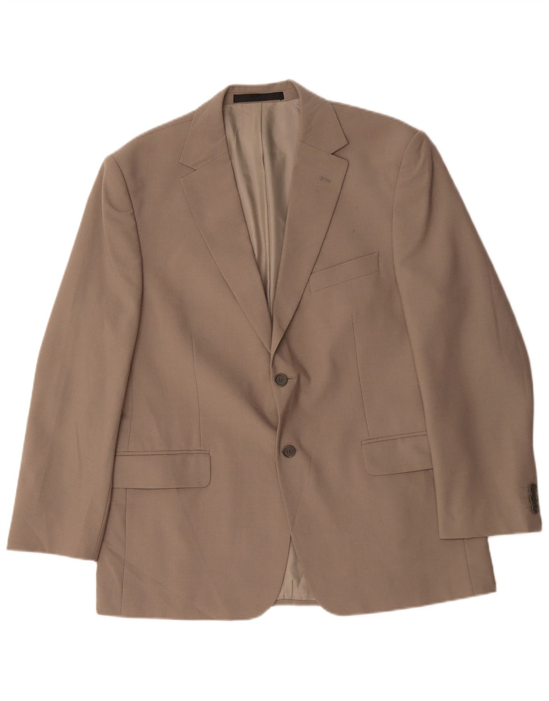 Marks & Spencer Mens 2 Button Blazer Jacket UK 42 XL Beige Polyester
