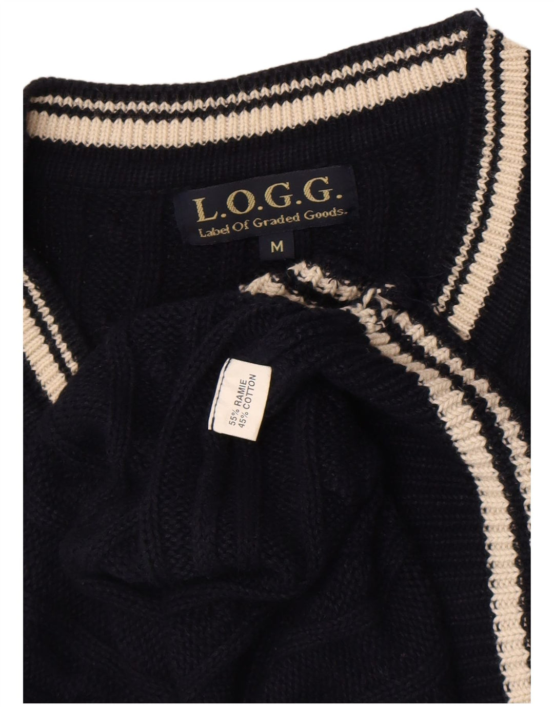 L.O.G.G Mens Vest Tank Top Medium Navy Blue Ramie