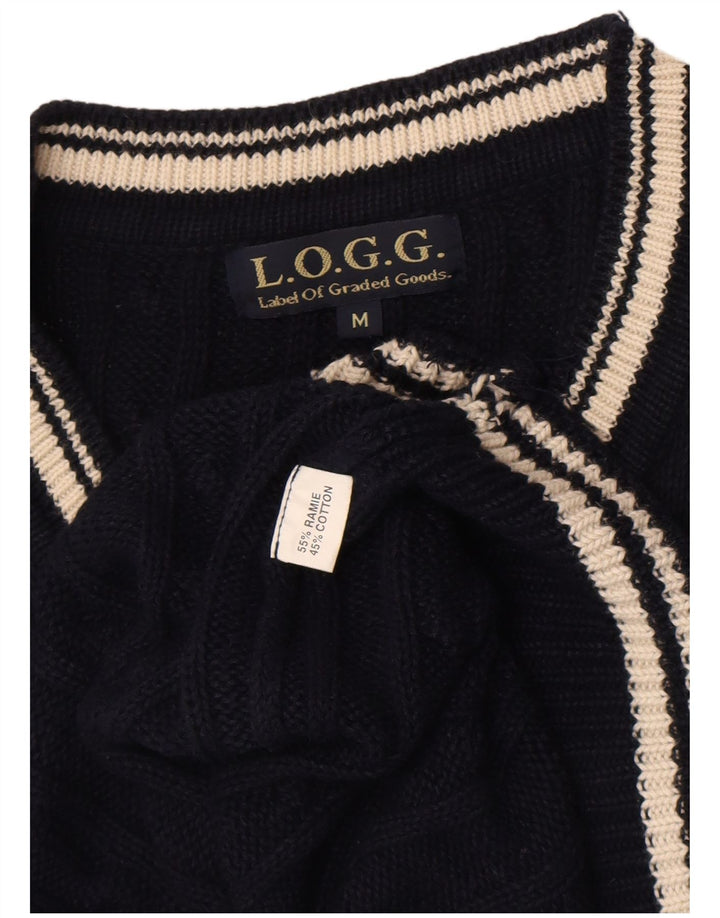 L.O.G.G Mens Vest Tank Top Medium Navy Blue Ramie