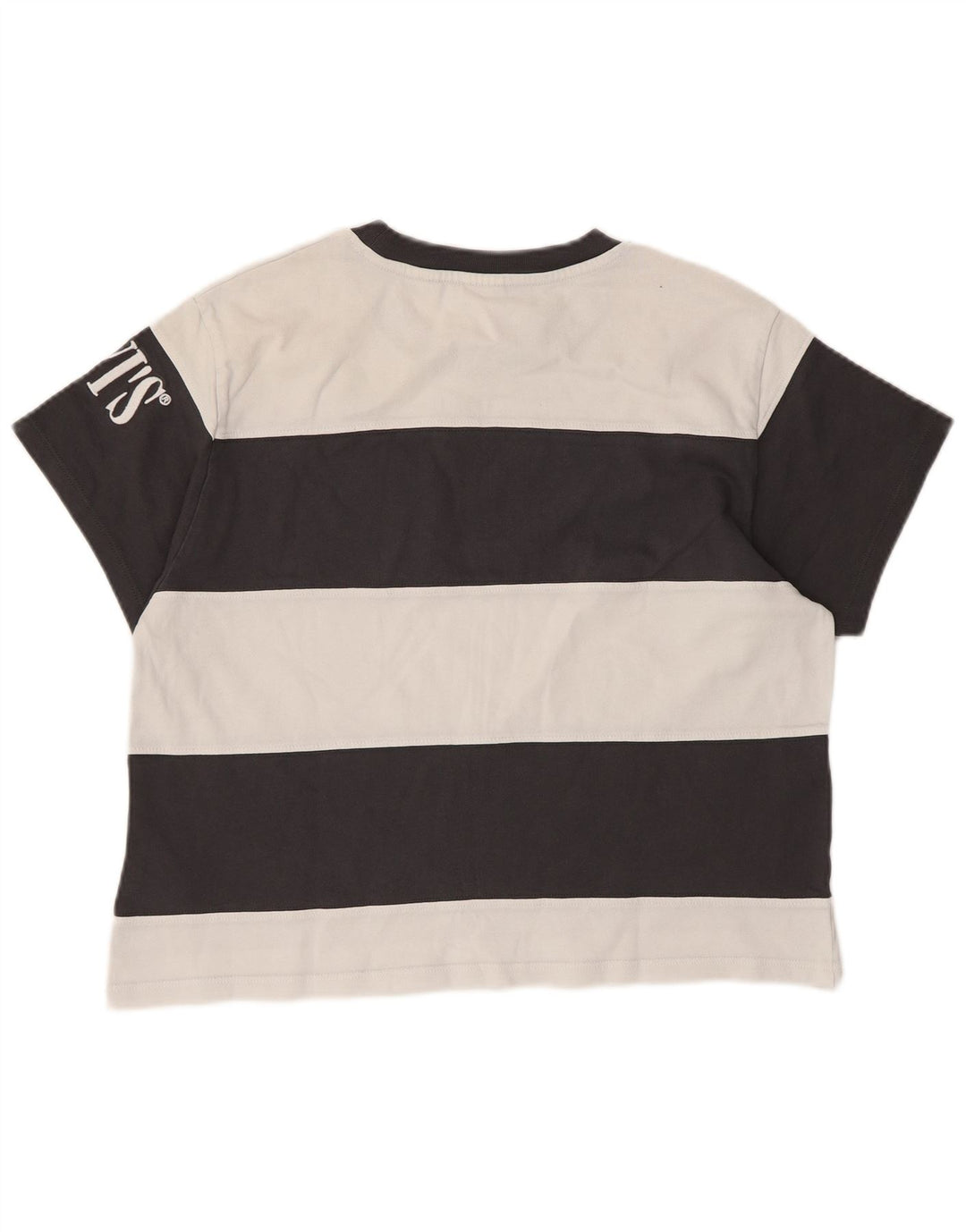 Levi's Womens Crop Oversized Graphic T-Shirt Top UK 6 XS Black Striped