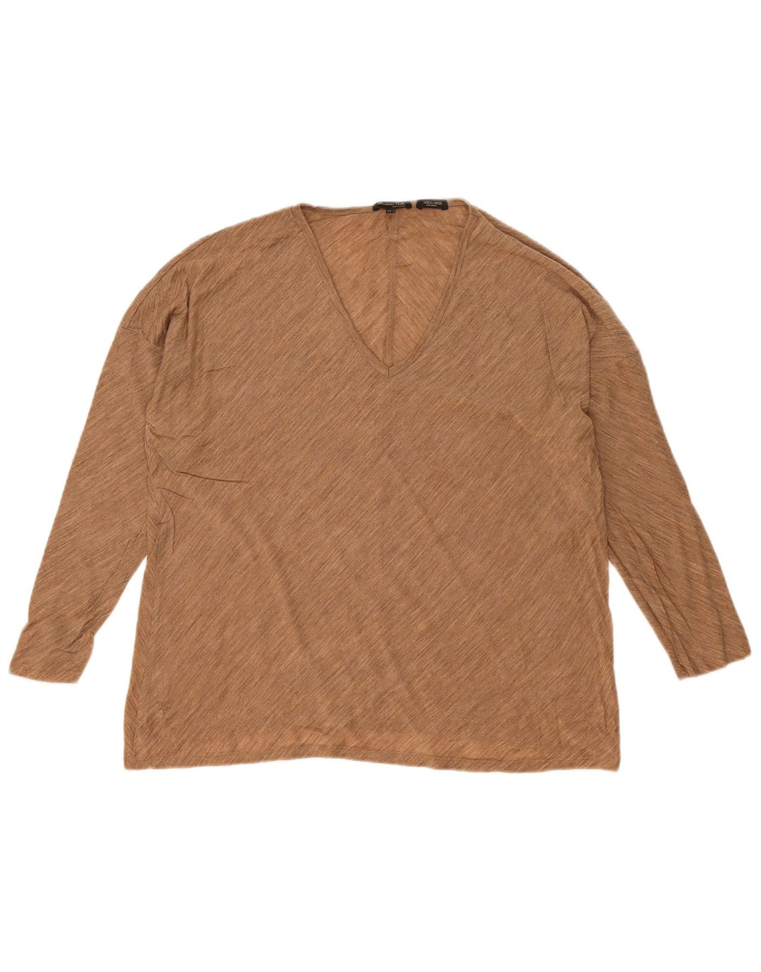 Massimo Dutti Womens Oversized Top Long Sleeve UK 10 Small Beige Flecked