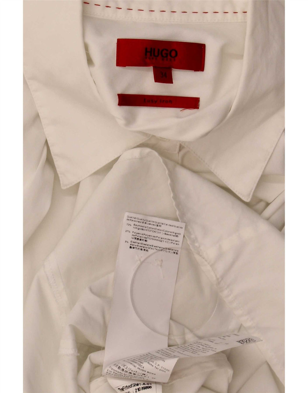 Hugo Boss Womens Shirt EU 34 XS White Cotton