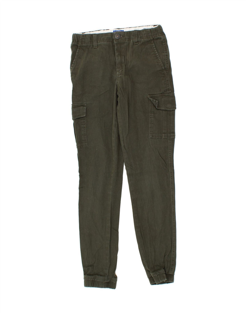 JACK & JONES Boys Joggers Cargo Trousers 11-12 Years W24 L27 Green Cotton Vintage Jack & Jones and Second-Hand Jack & Jones from Messina Hembry 