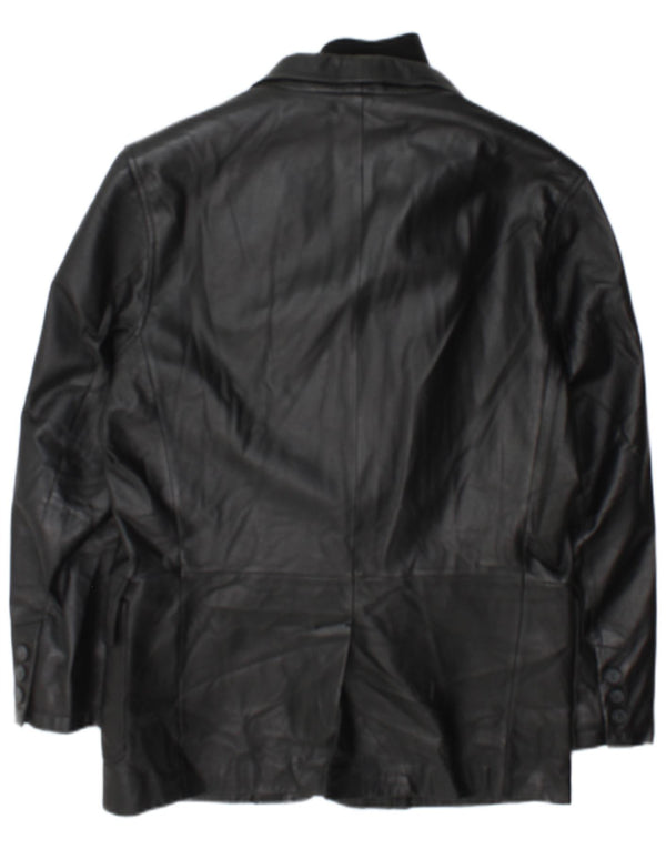 Conbipel Mens Leather Jacket IT 48 Medium Black Leather