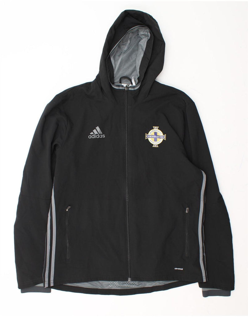 ADIDAS Mens Climacool Hooded Windbreaker Jacket UK 40 Large Black Vintage Adidas and Second-Hand Adidas from Messina Hembry 