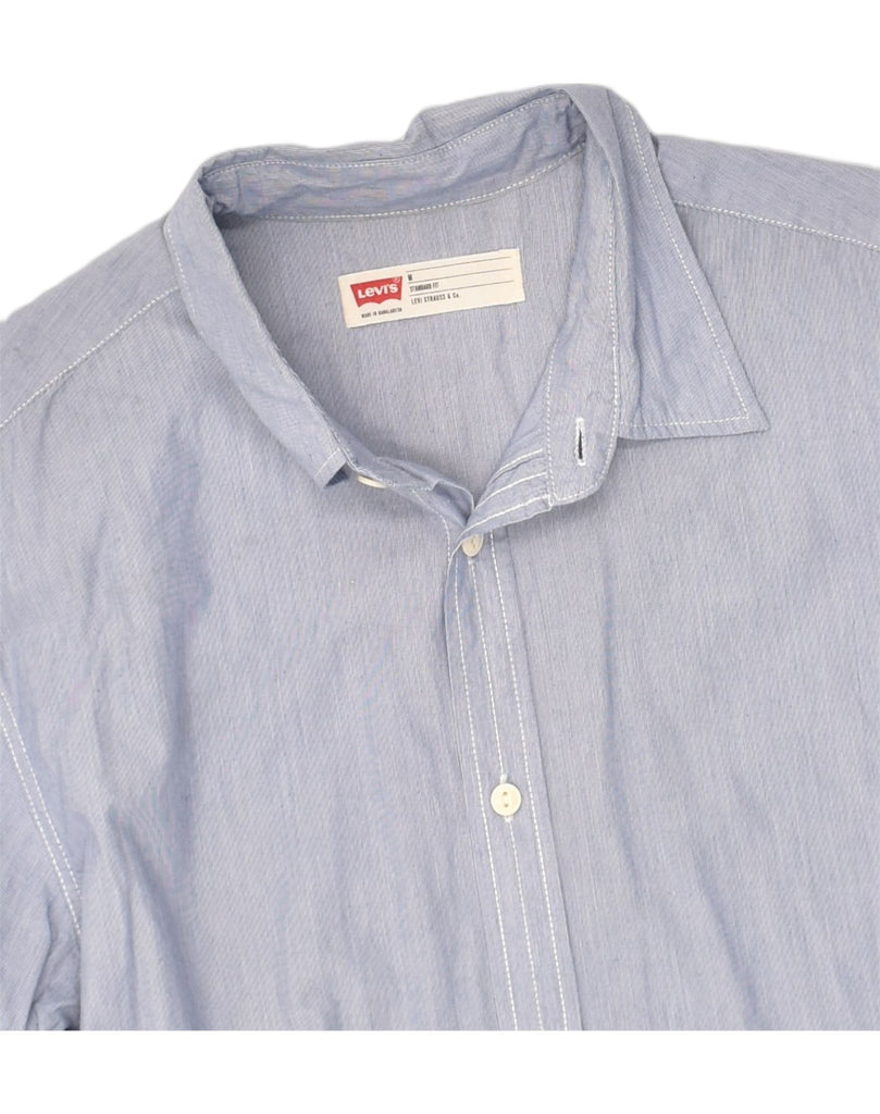 LEVI'S Mens Standard Fit Shirt Medium Blue Cotton | Vintage Levi's | Thrift | Second-Hand Levi's | Used Clothing | Messina Hembry 