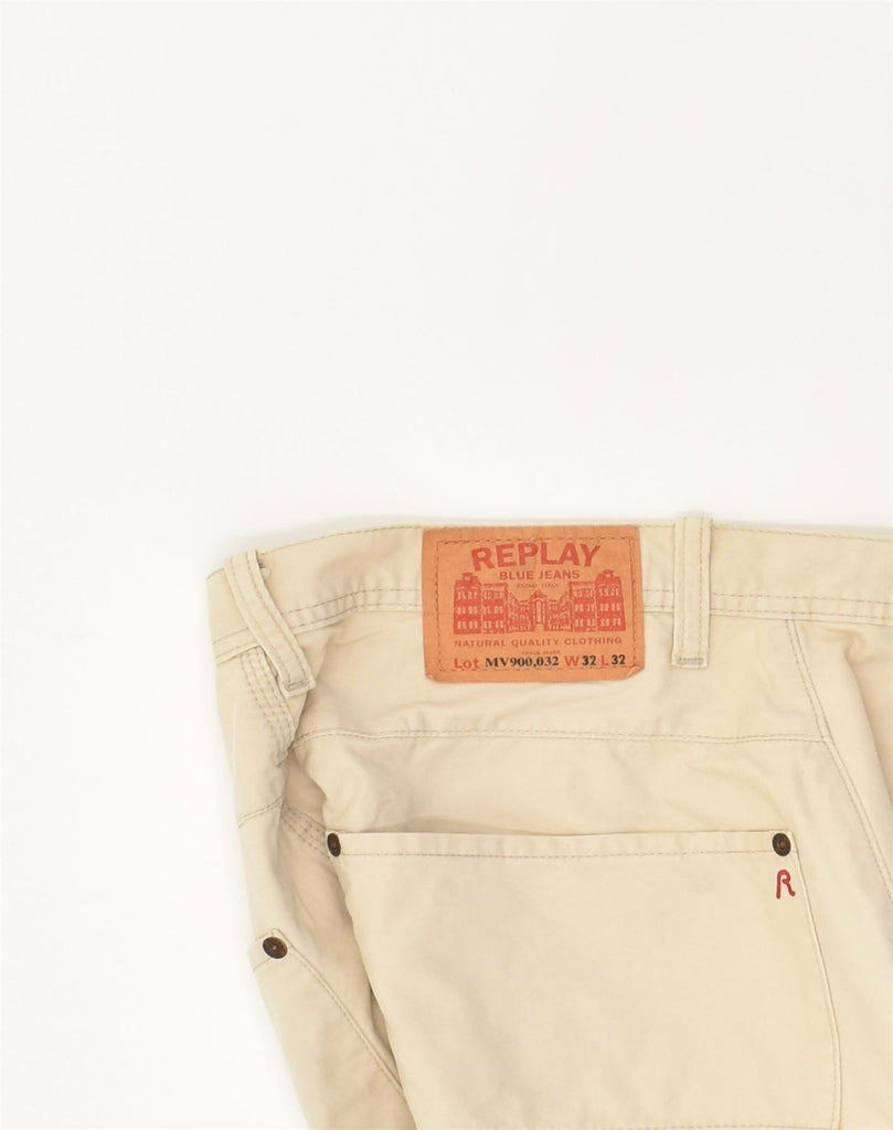 REPLAY Mens Slim Chino Trousers W32 L32  Beige Cotton | Vintage Replay | Thrift | Second-Hand Replay | Used Clothing | Messina Hembry 