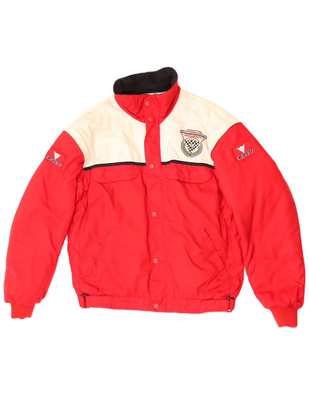 Dainese Mens Graphic Racer Jacket EU 52 Large Red Colourblock Polyamide