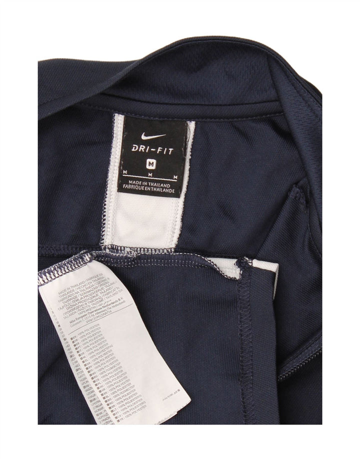 NIKE Mens Dri Fit Tracksuit Top Jacket Medium Navy Blue Colourblock