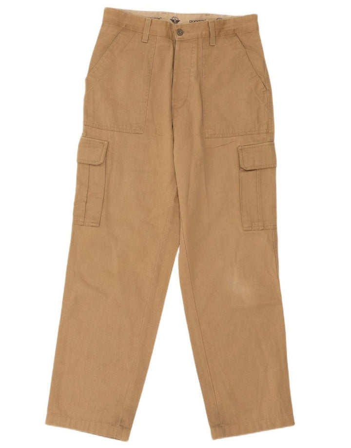 Dockers Mens Straight Cargo Trousers W31 L30 Brown Cotton