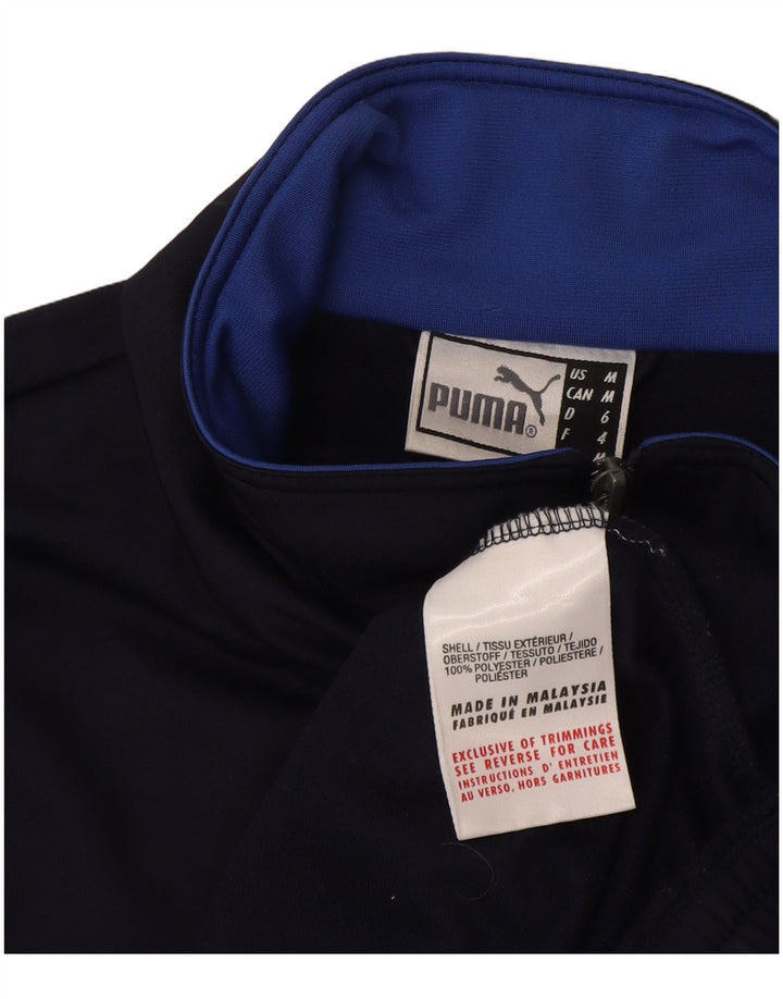 Puma Mens Tracksuit Top Jacket Medium Navy Blue Colourblock Polyester