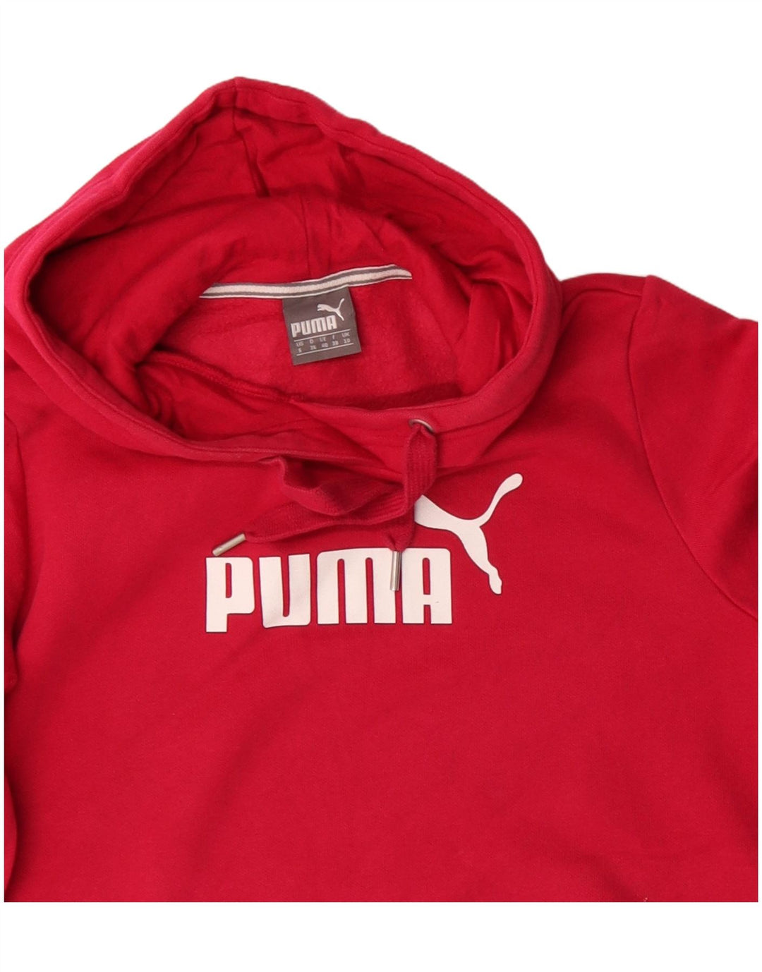 PUMA Womens Graphic Hoodie Jumper UK 10 Small Red Cotton