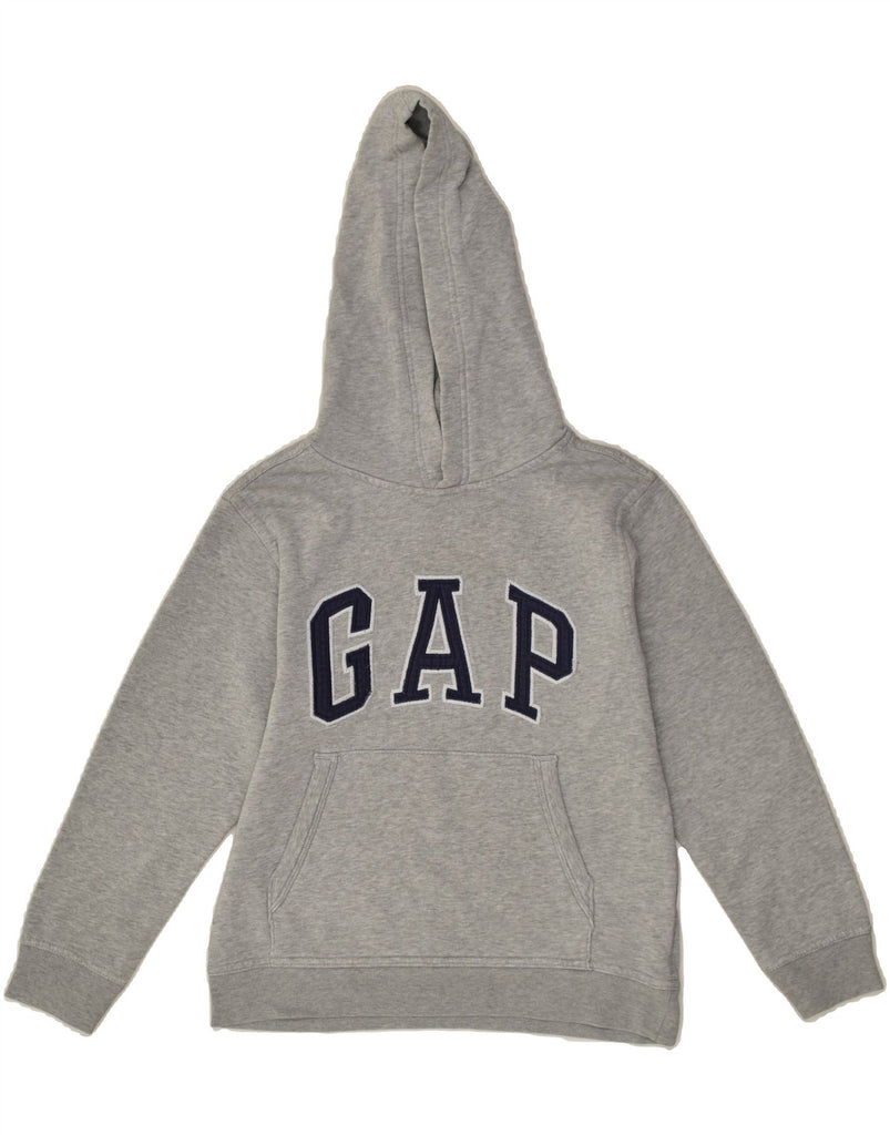 GAP Boys Graphic Hoodie Jumper 8-9 Years Medium Grey Cotton | Vintage Gap | Thrift | Second-Hand Gap | Used Clothing | Messina Hembry 