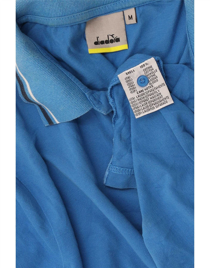 Diadora Mens Polo Shirt Medium Blue Cotton