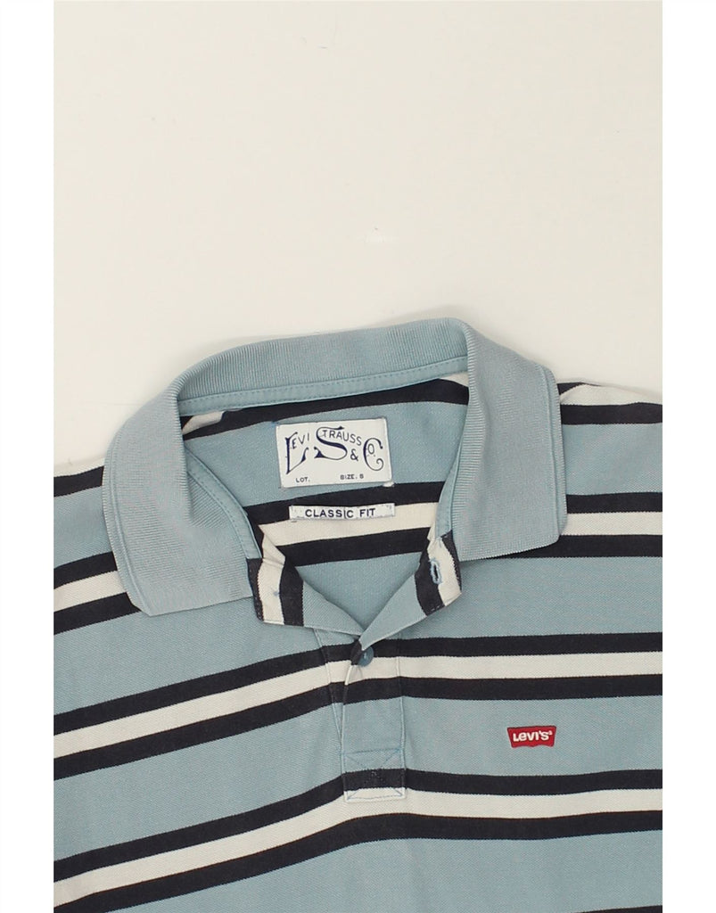 LEVI'S Mens Classic Fit Polo Shirt Small Blue Striped | Vintage Levi's | Thrift | Second-Hand Levi's | Used Clothing | Messina Hembry 