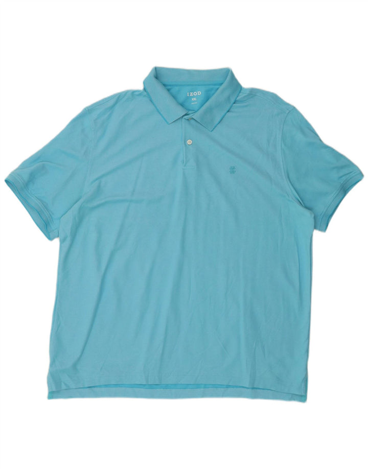 IZOD Mens Polo Shirt 2XL Blue Cotton