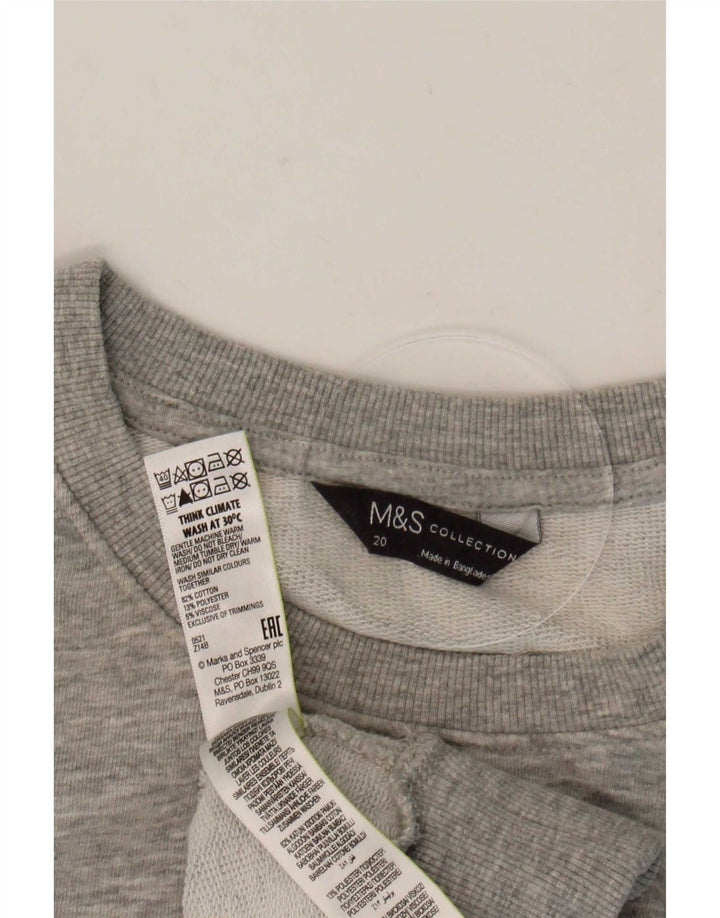 Marks & Spencer Womens Sweatshirt Jumper UK 20 2XL Grey Flecked Cotton