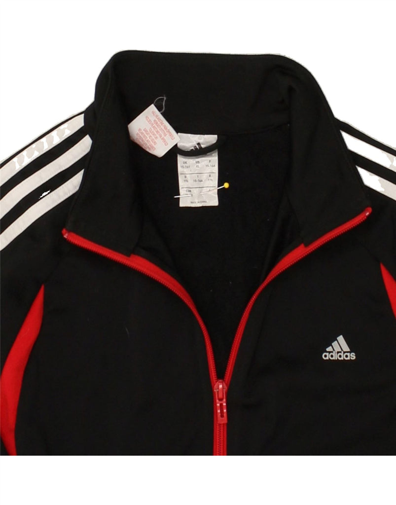 ADIDAS Boys Tracksuit Top Jacket 15-16 Years Black Colourblock Polyester | Vintage Adidas | Thrift | Second-Hand Adidas | Used Clothing | Messina Hembry 