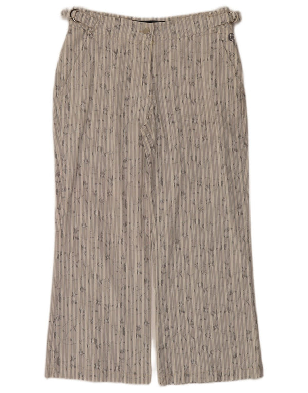 Conte of Florence Womens Capri Trousers IT 42 Medium W28 L24 Grey Striped