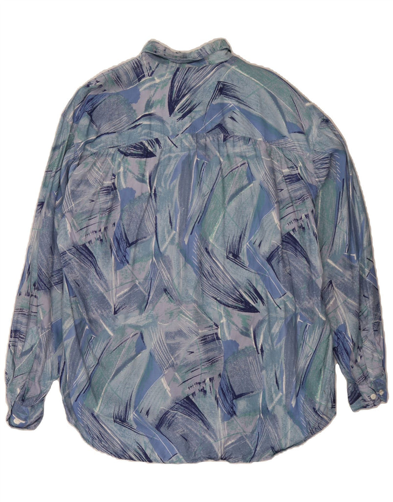 VINTAGE Mens Abstract Pattern Shirt XL Blue Viscose Vintage Vintage and Second-Hand Vintage from Messina Hembry 